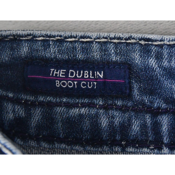 VIGOSS Jeans Womens 9/10 (31x31) The Dublin Bootcut Rhine Stones Blue Denim - Picture 4 of 12